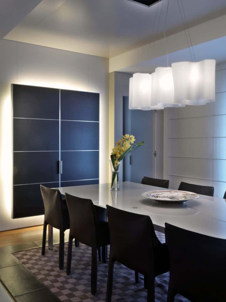 Residential lighting design - dining room - focus light - ambient light - flair studio design