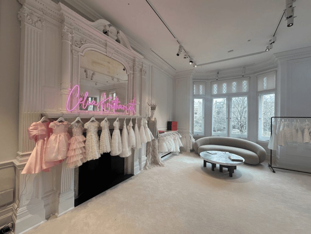 Celia Krithatioti's showroom in Sloane street, Chelsea - sitting area